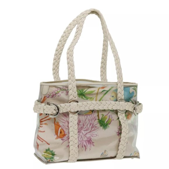 Salvatore Ferragamo Handbags - Salvatore Ferragamo Tote Bag Vinyl Beige Auth
